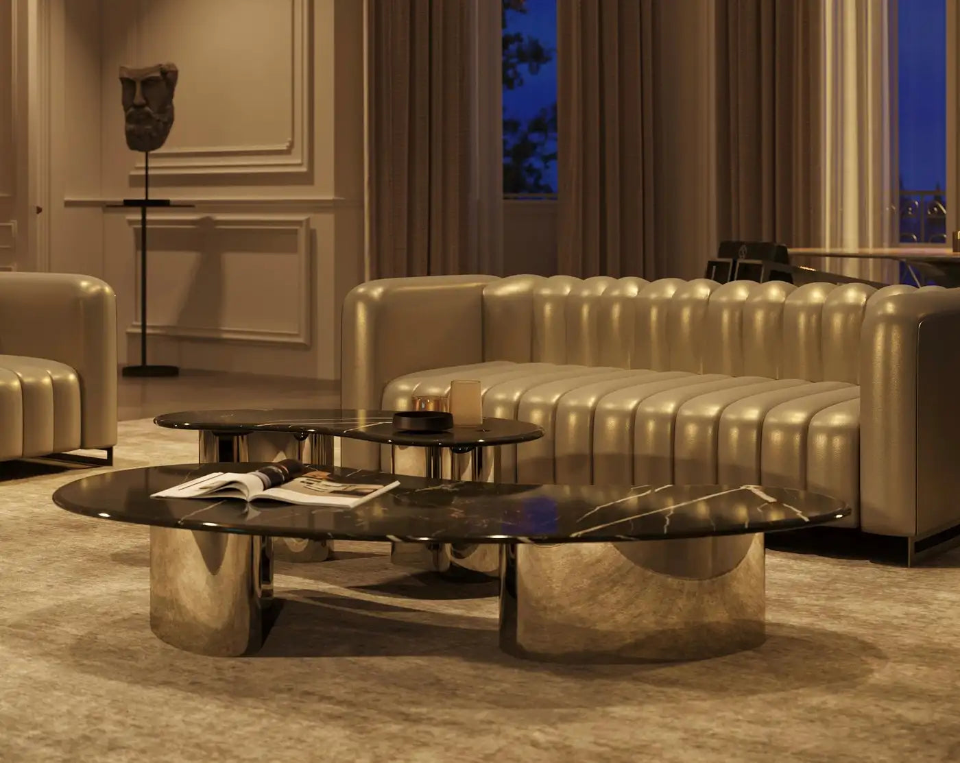 Zeat Modern Marble Center Table Set