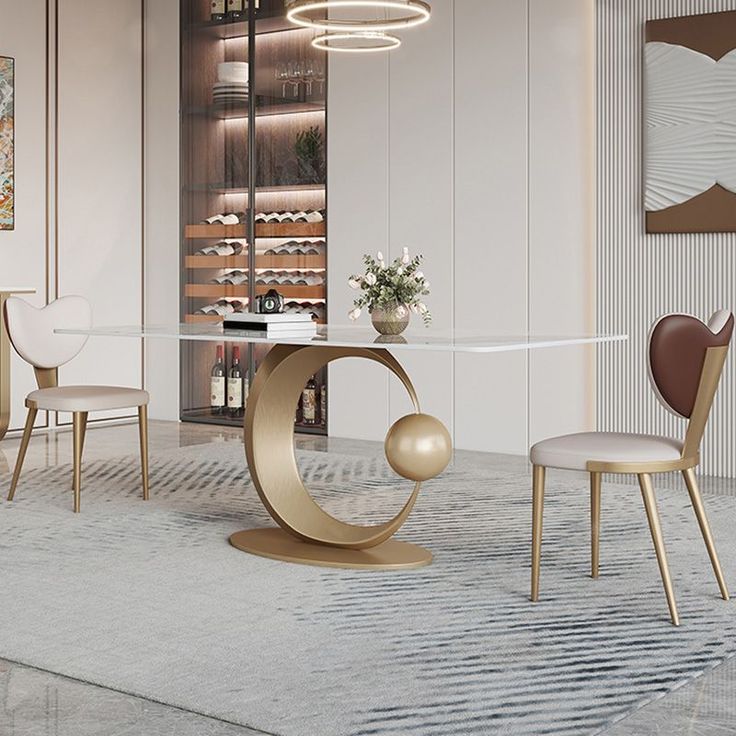 Zehan Modern Contemporary Luxury Dining With Crish Chairs Set