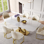 Crish Luxurious Modern Dining Set With Marble Top