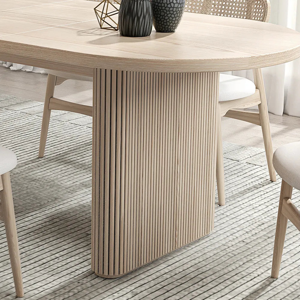 Japandi Oval 8 Seater Dining Table With Chairs