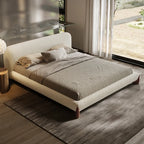 Pearl Modern White Boucle Platform Bed