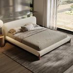 Pearl Modern White Boucle Platform Bed