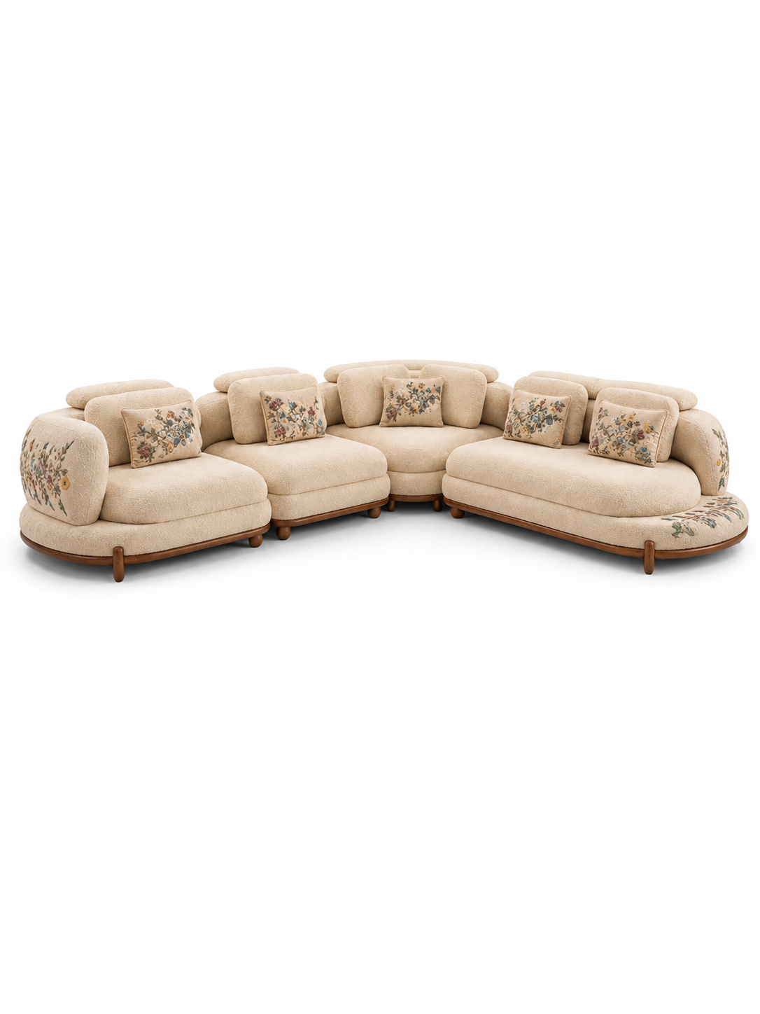 The Deloura Sofa — Luxury Floral Modular Corner Sofa