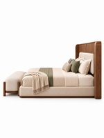 The Ivoria Bed — Luxury Solid Wood Upholstered Bed