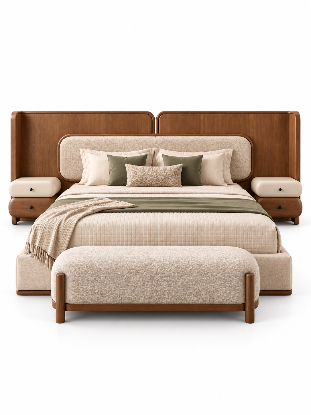 The Ivoria Bed — Luxury Solid Wood Upholstered Bed