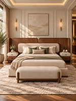 The Ivoria Bed — Luxury Solid Wood Upholstered Bed