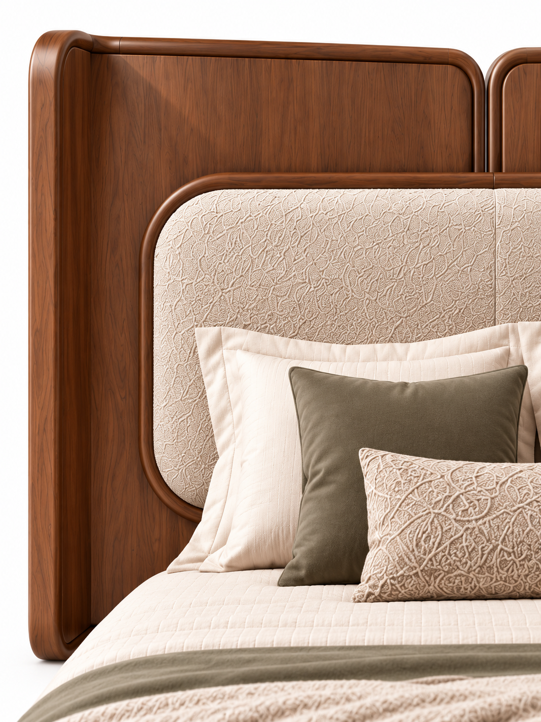 The Ivoria Bed — Luxury Solid Wood Upholstered Bed