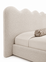 The Crest Bed — Luxury Bouclé Upholstered King Size Bed