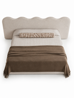 The Crest Bed — Luxury Bouclé Upholstered King Size Bed