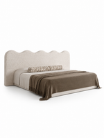 The Crest Bed — Luxury Bouclé Upholstered King Size Bed