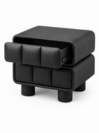 The Noirva Bedside Table — Modern Black Nightstand with Upholstered Drawers & Smart Storage