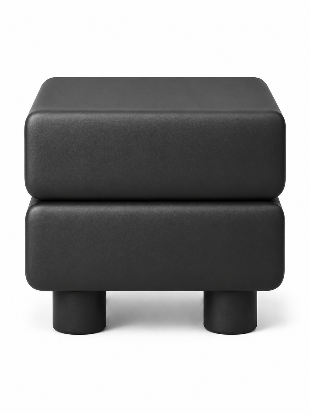 The Noirva Bedside Table — Modern Black Nightstand with Upholstered Drawers & Smart Storage