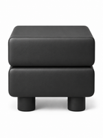 The Noirva Bedside Table — Modern Black Nightstand with Upholstered Drawers & Smart Storage