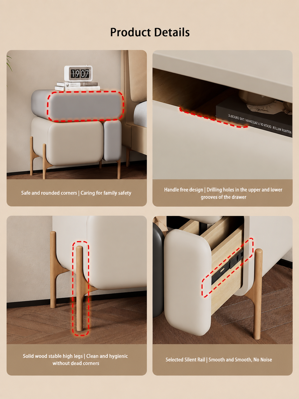 The Elvora Bedside Table — Modern Nightstand with Smart Storage