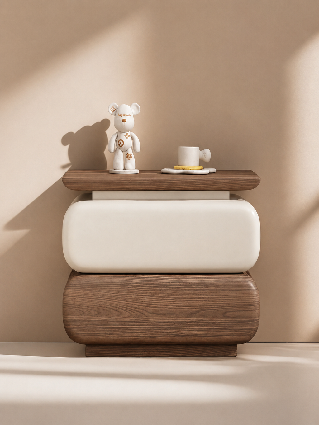 The Solvane Side Table — Modern Bedside Table with 2 Drawers & amp; Smart LED