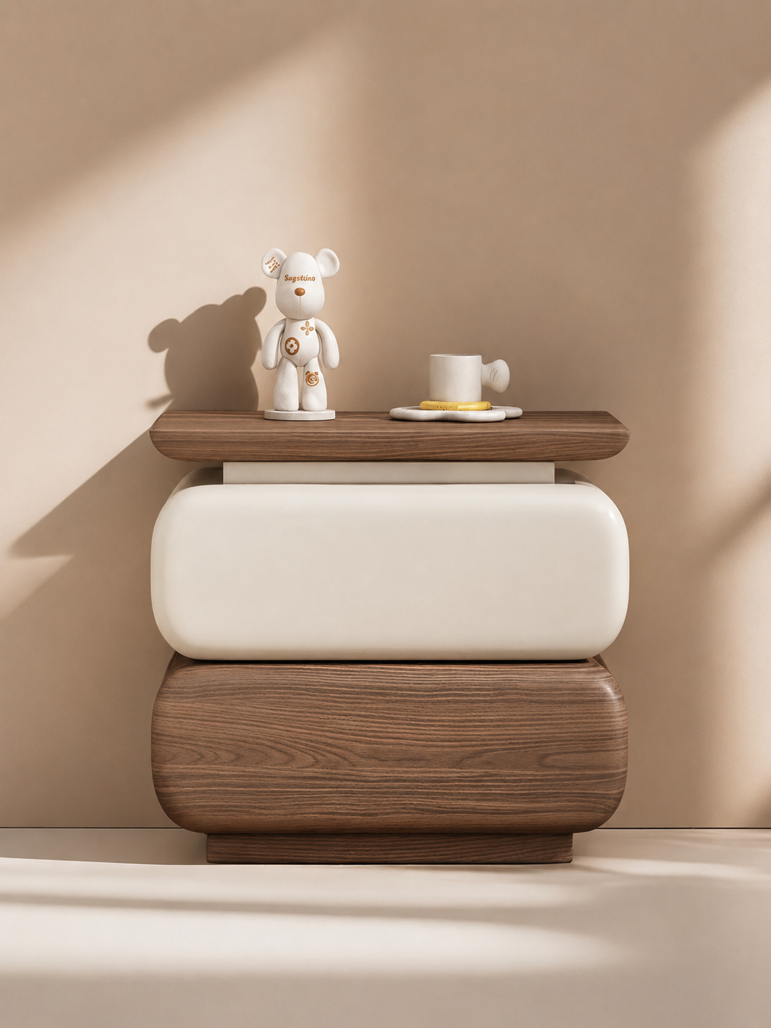 The Solvane Side Table — Modern Bedside Table with 2 Drawers & amp; Smart LED