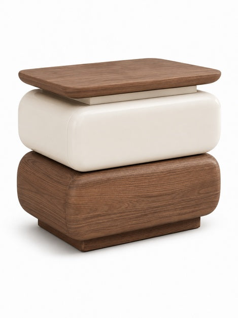 The Solvane Side Table — Modern Bedside Table with 2 Drawers & amp; Smart LED