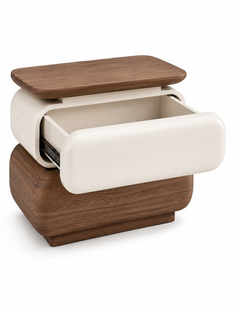 The Solvane Side Table — Modern Bedside Table with 2 Drawers & amp; Smart LED