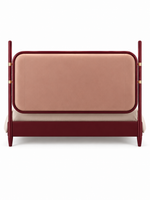 The Ivora Bed — Luxury Upholstered Bed with Burgundy Finish