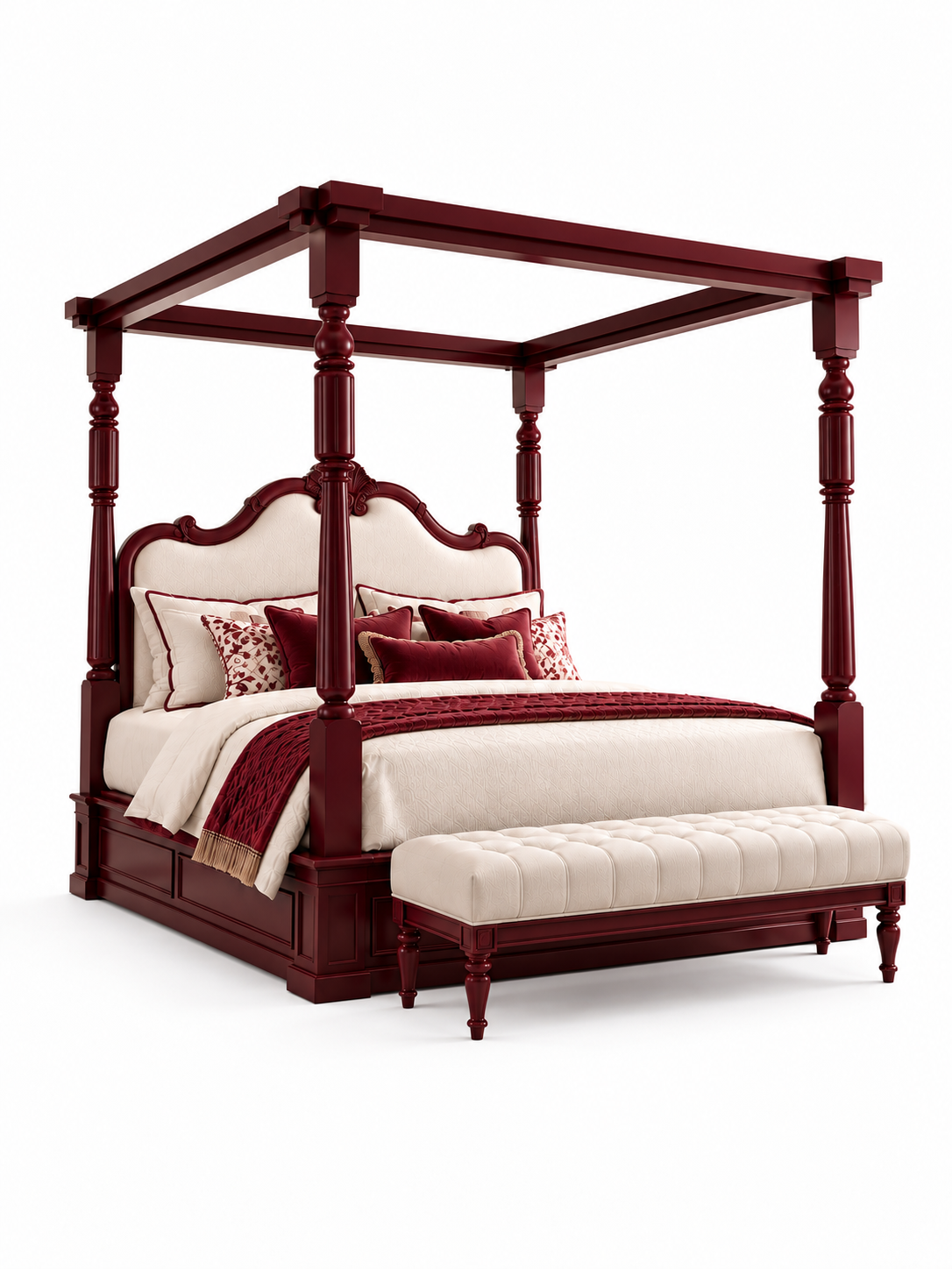 The Imperial Canopy Bed — Luxury Solid Wood Four-Poster Bed