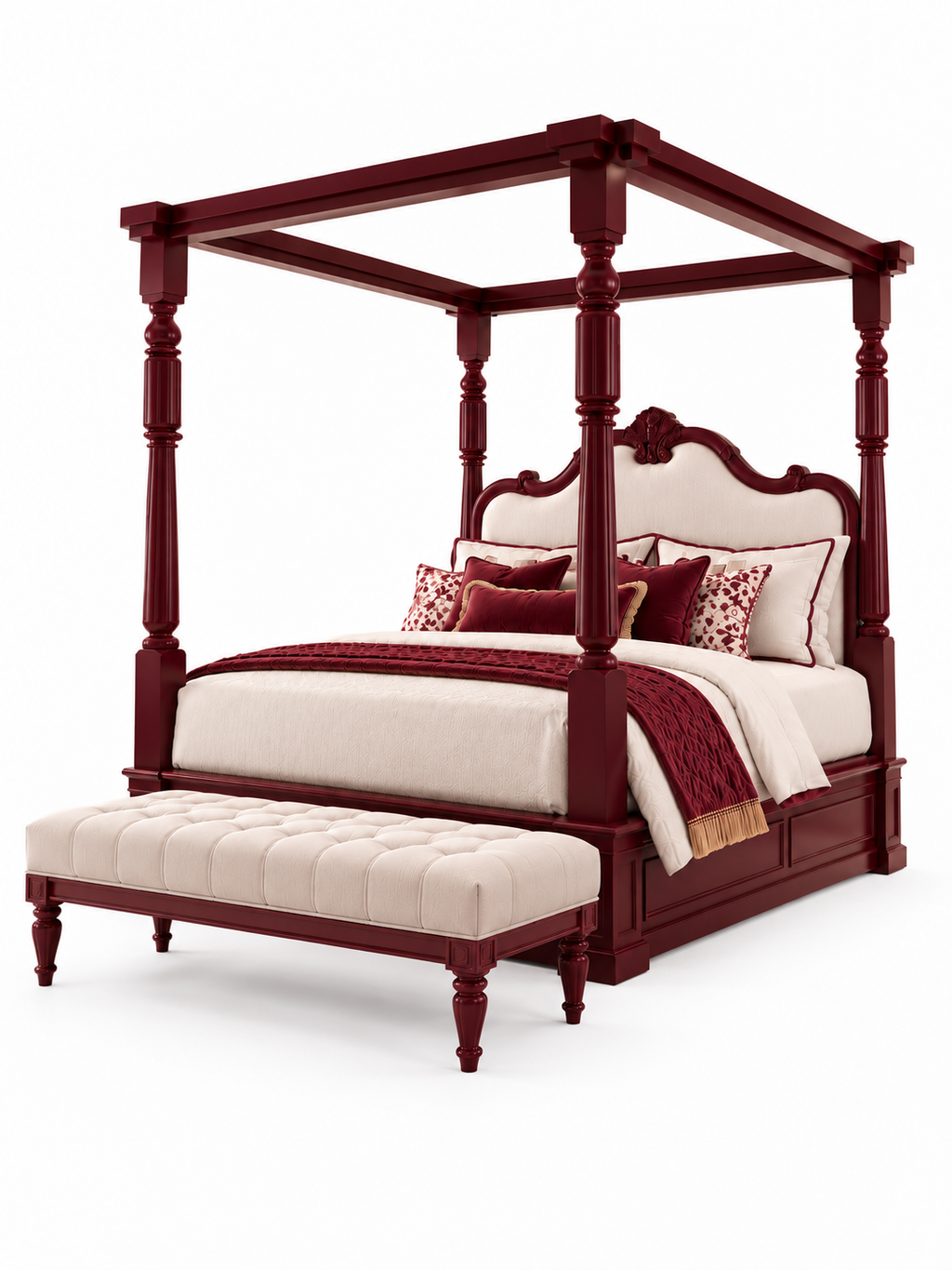 The Imperial Canopy Bed — Luxury Solid Wood Four-Poster Bed