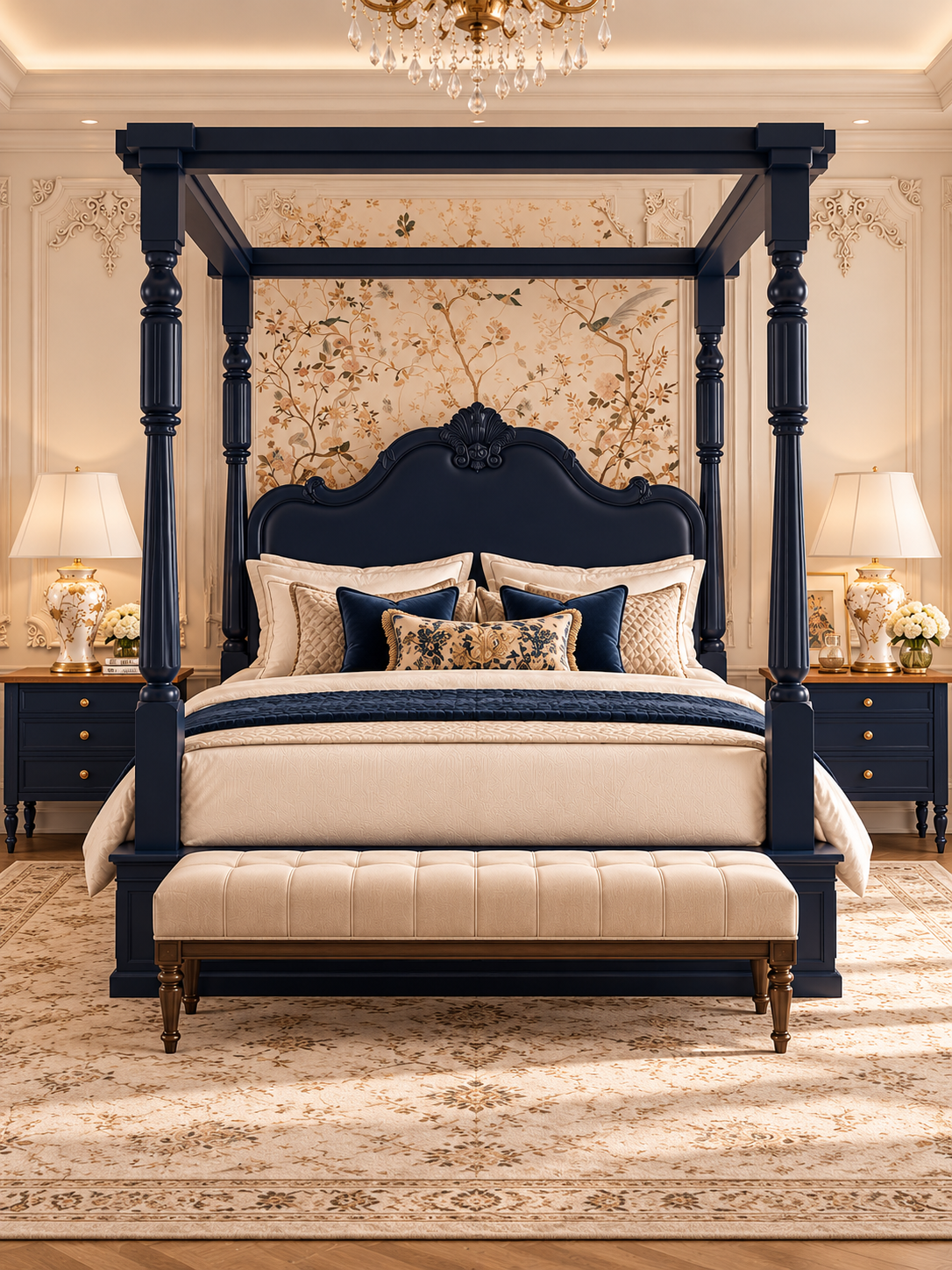 The Imperial Canopy Bed — Luxury Solid Wood Four-Poster Bed