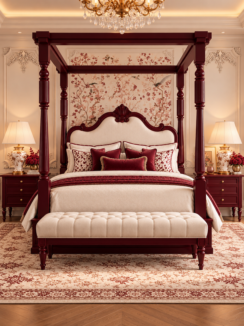 The Imperial Canopy Bed — Luxury Solid Wood Four-Poster Bed