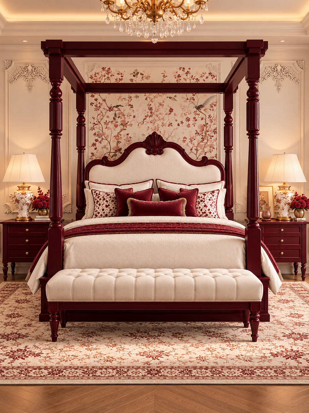 The Imperial Canopy Bed — Luxury Solid Wood Four-Poster Bed