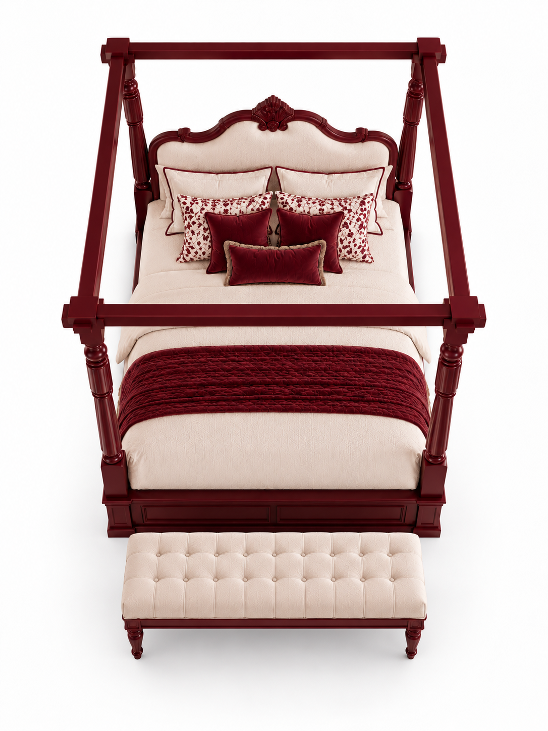 The Imperial Canopy Bed — Luxury Solid Wood Four-Poster Bed