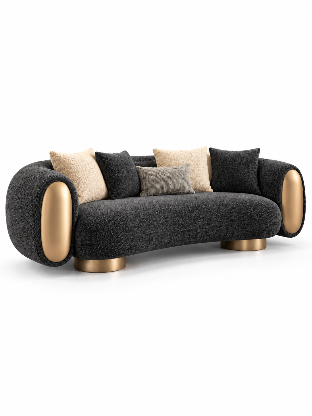 The Zovira Sofa — Luxury Curved Bouclé 3-Seater Sofa