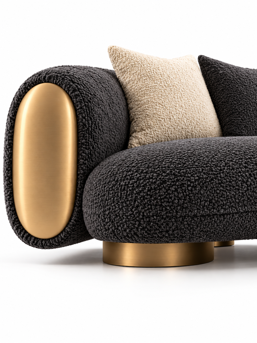 The Zovira Sofa — Luxury Curved Bouclé 3-Seater Sofa
