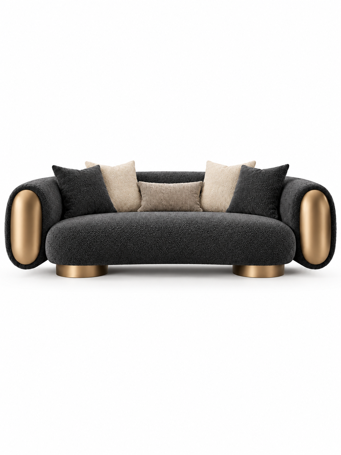 The Zovira Sofa — Luxury Curved Bouclé 3-Seater Sofa