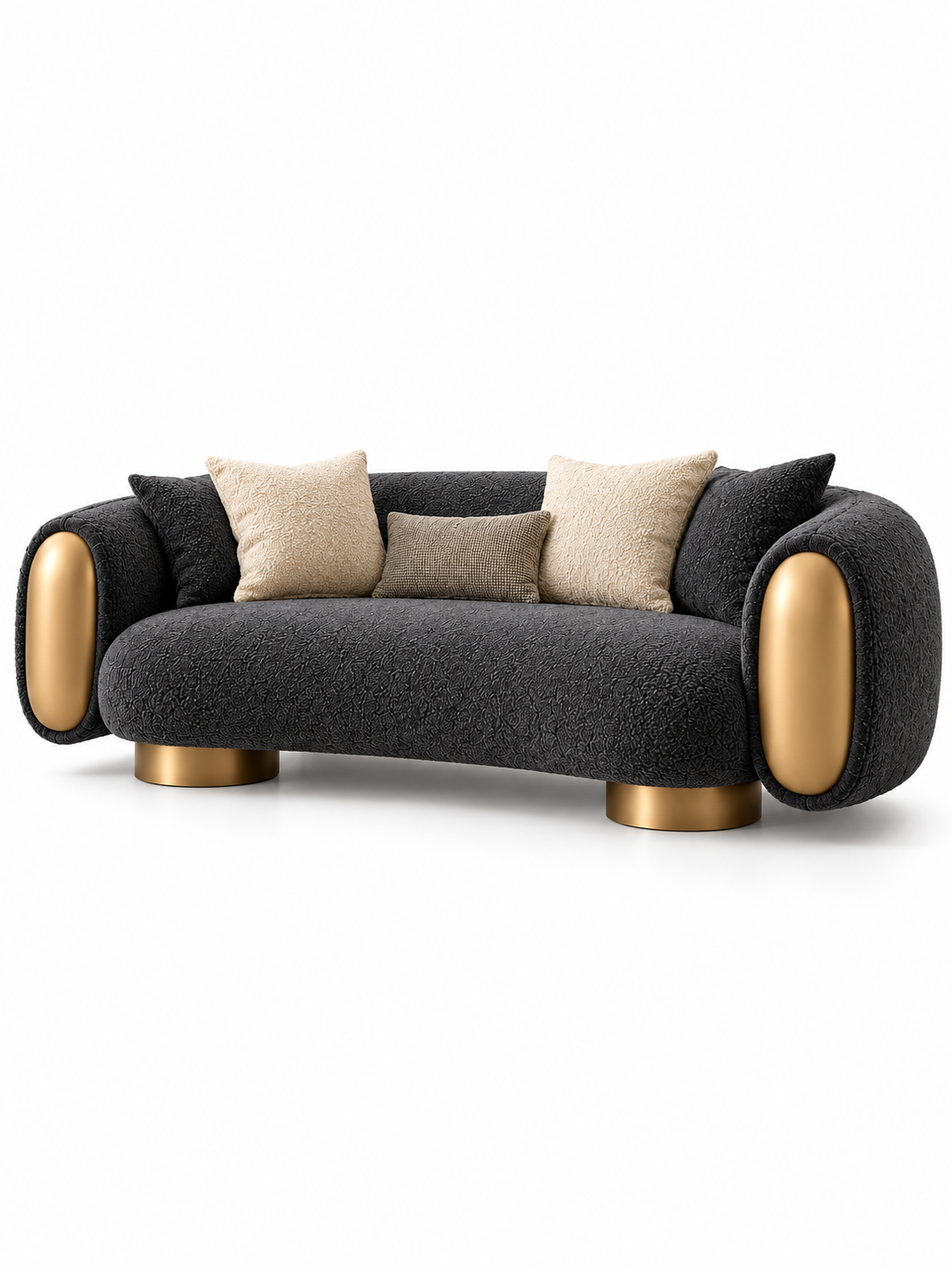 The Zovira Sofa — Luxury Curved Bouclé 3-Seater Sofa
