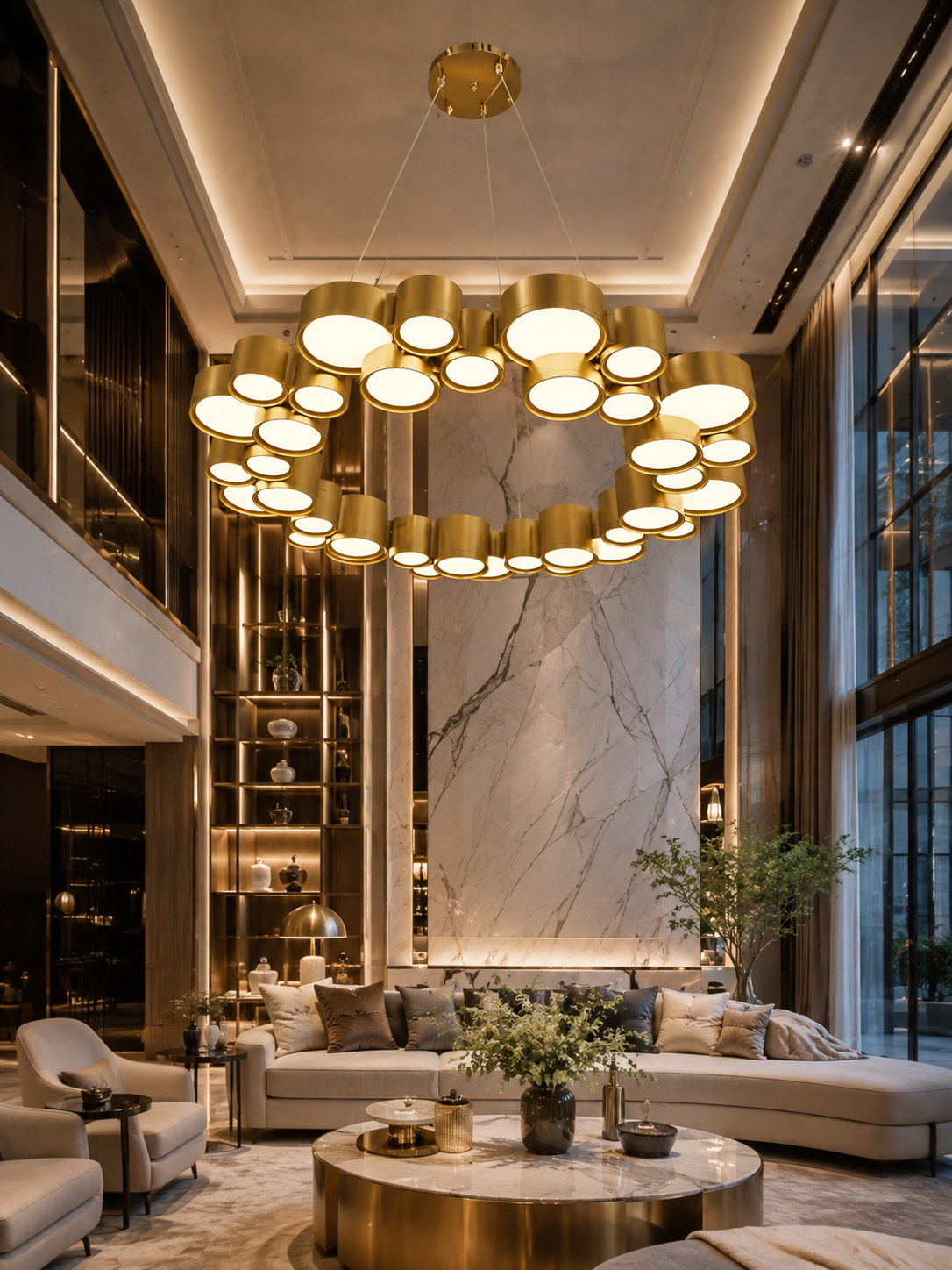 The Orion Chandelier — Luxury Modern Gold LED Statement Chandelier