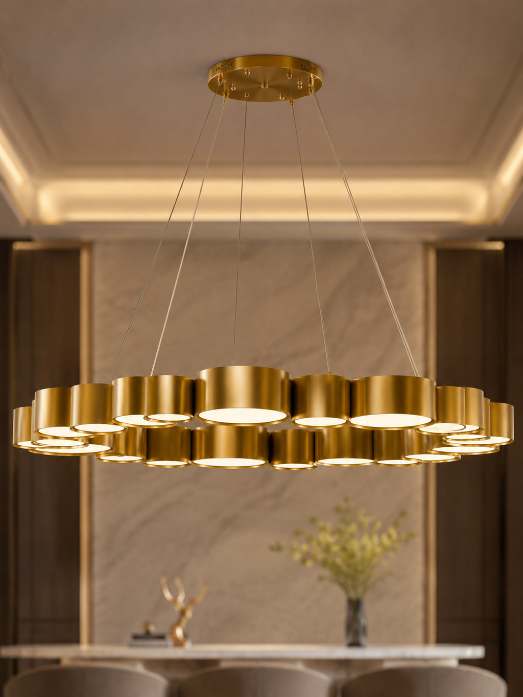 The Orion Chandelier — Luxury Modern Gold LED Statement Chandelier