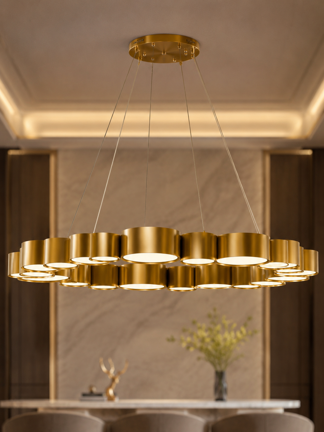 The Orion Chandelier — Luxury Modern Gold LED Statement Chandelier