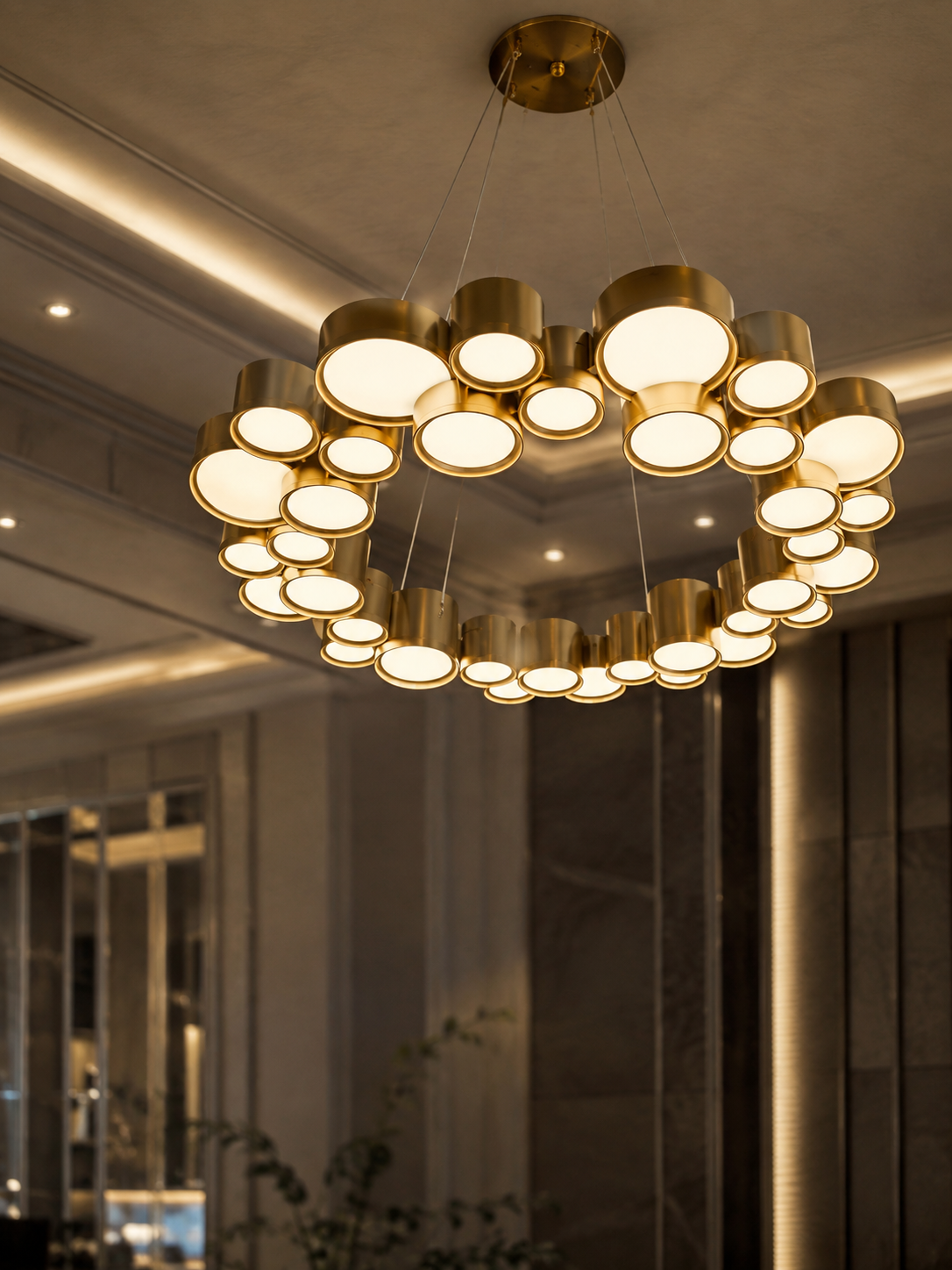 The Orion Chandelier — Luxury Modern Gold LED Statement Chandelier