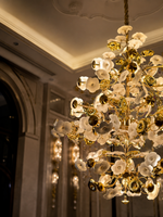 The Magnolia Chandelier — Luxury Gold Floral Glass Chandelier