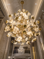 The Magnolia Chandelier — Luxury Gold Floral Glass Chandelier