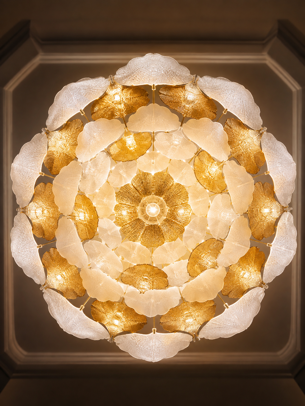 The Ginkgo Chandelier — Luxury Gold Leaf Designer Chandelier