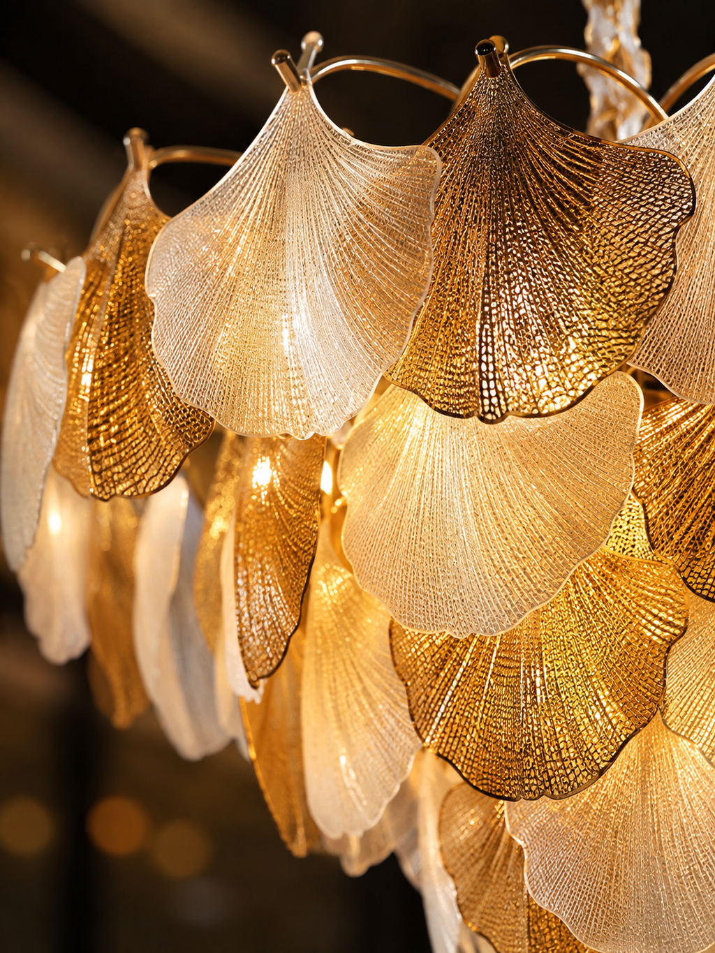 The Ginkgo Chandelier — Luxury Gold Leaf Designer Chandelier