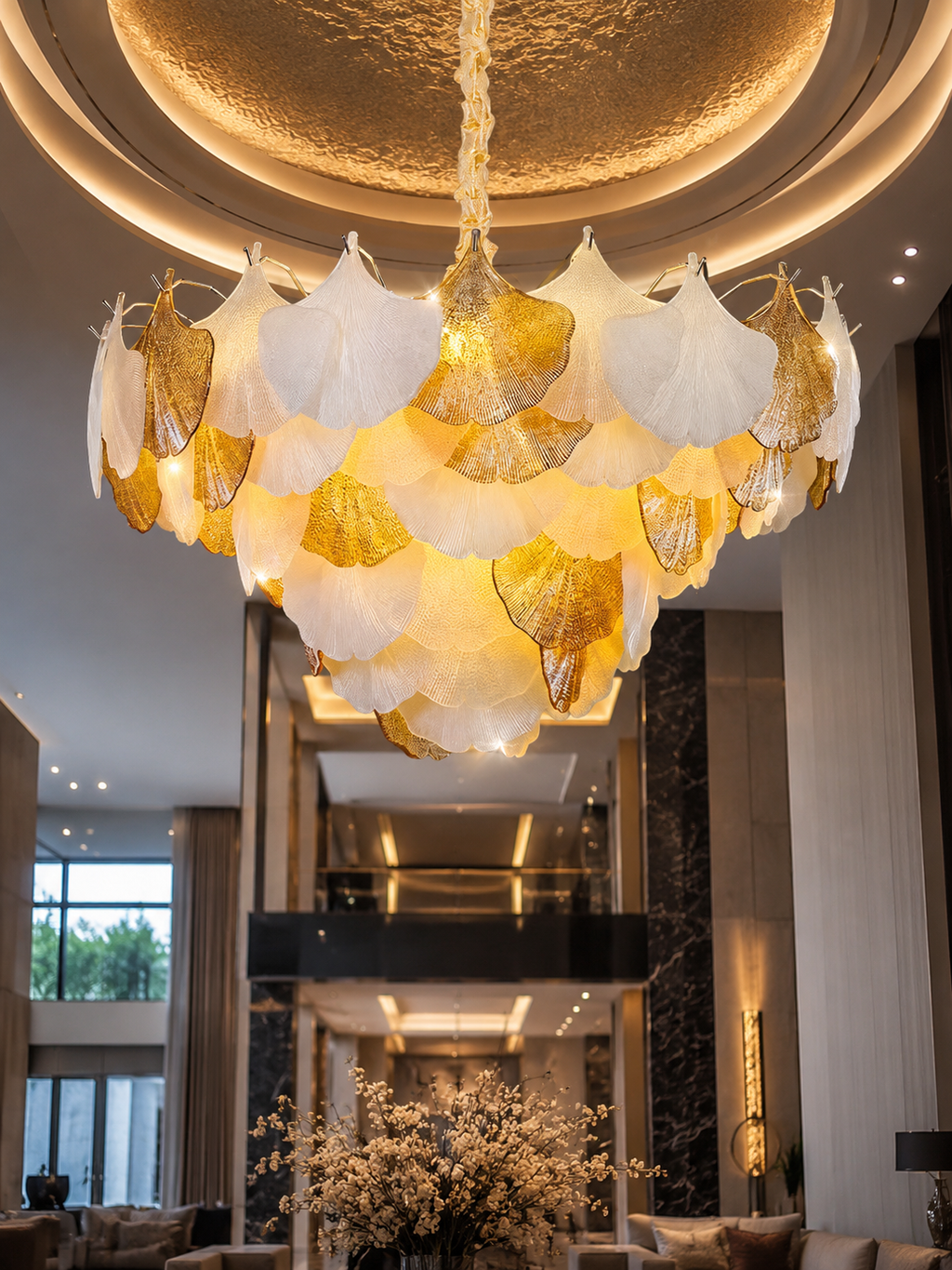The Ginkgo Chandelier — Luxury Gold Leaf Designer Chandelier
