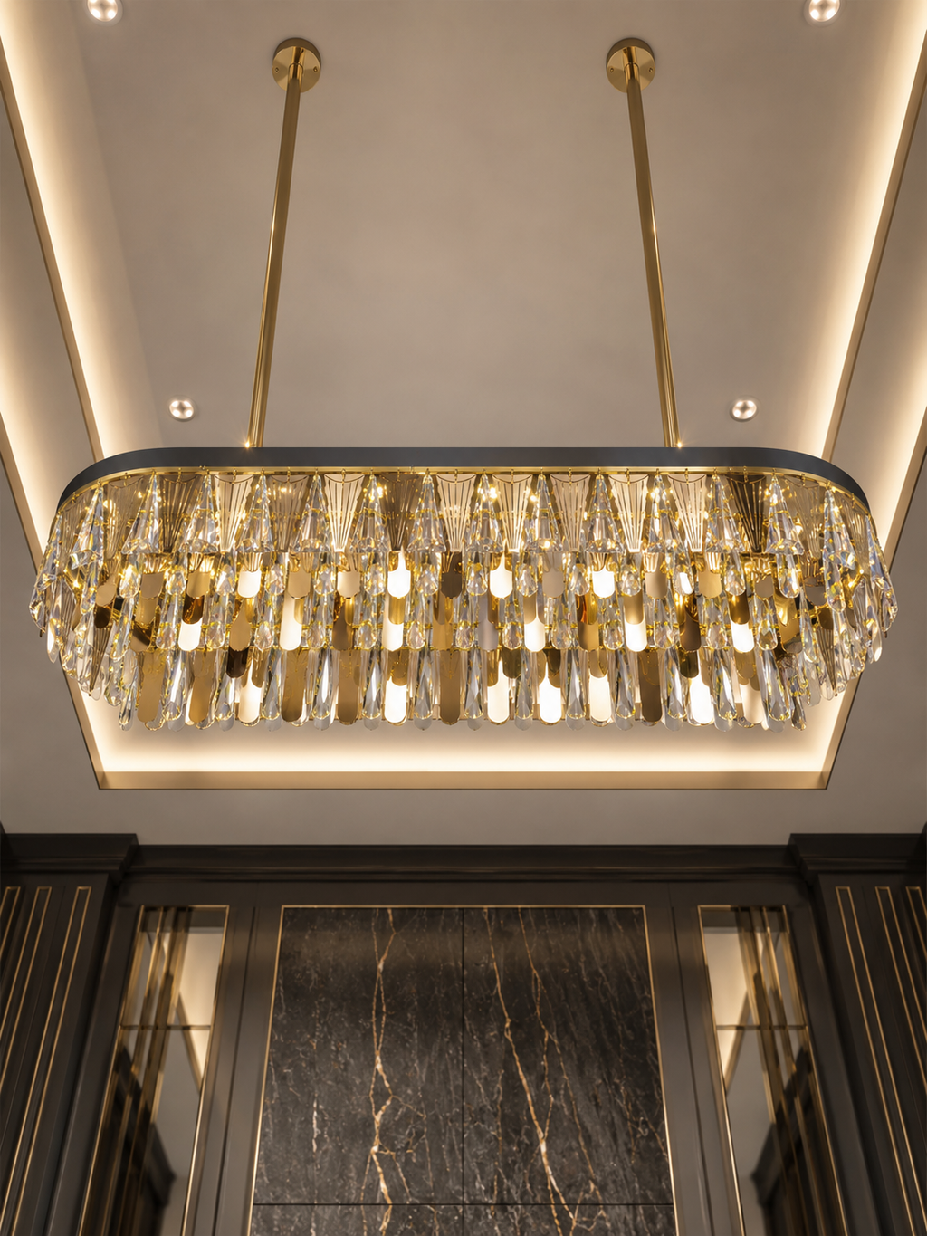 The Valorian Chandelier — Luxury Crystal Horizon Linear Chandelier