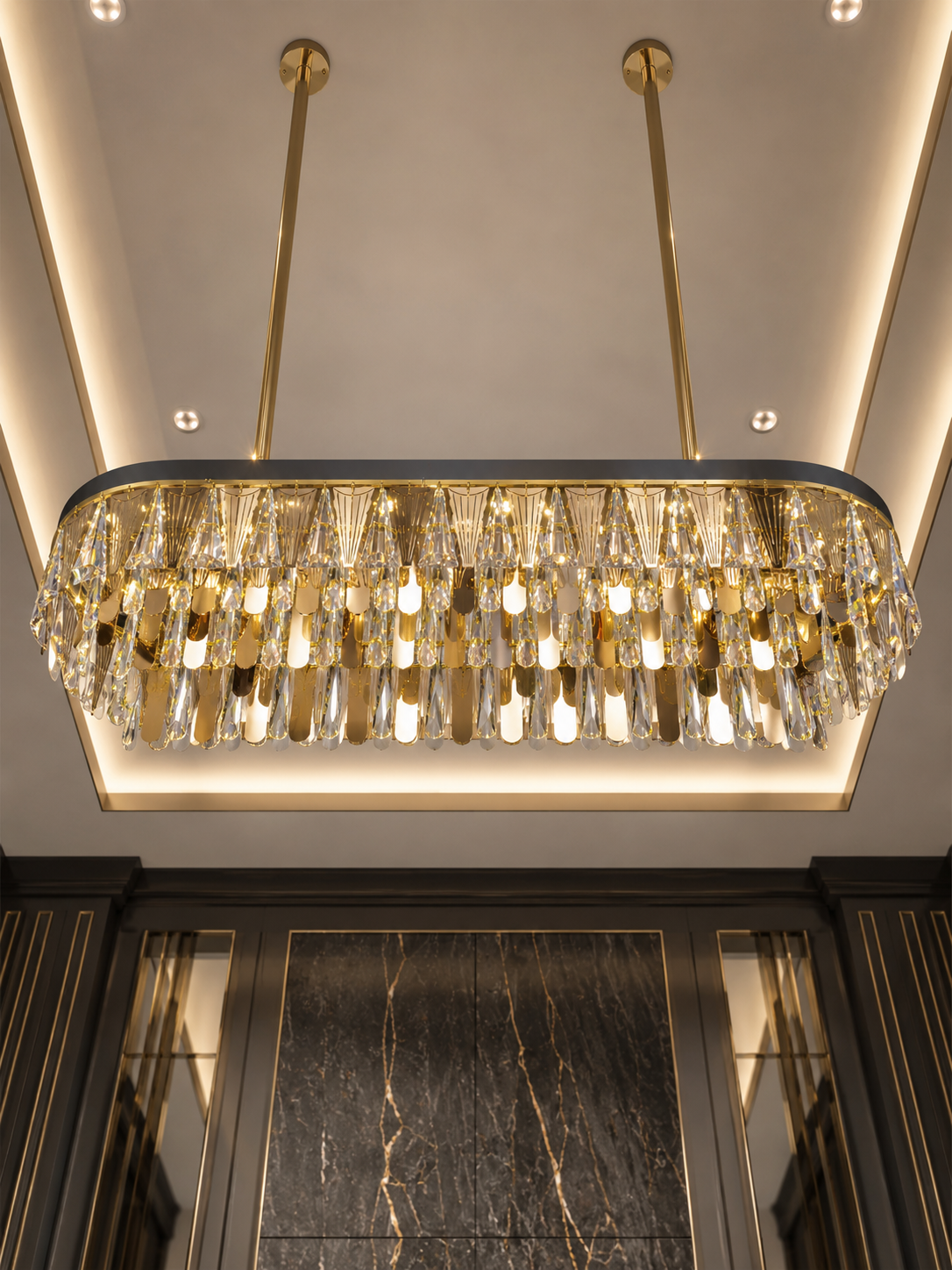 The Valorian Chandelier — Luxury Crystal Horizon Linear Chandelier