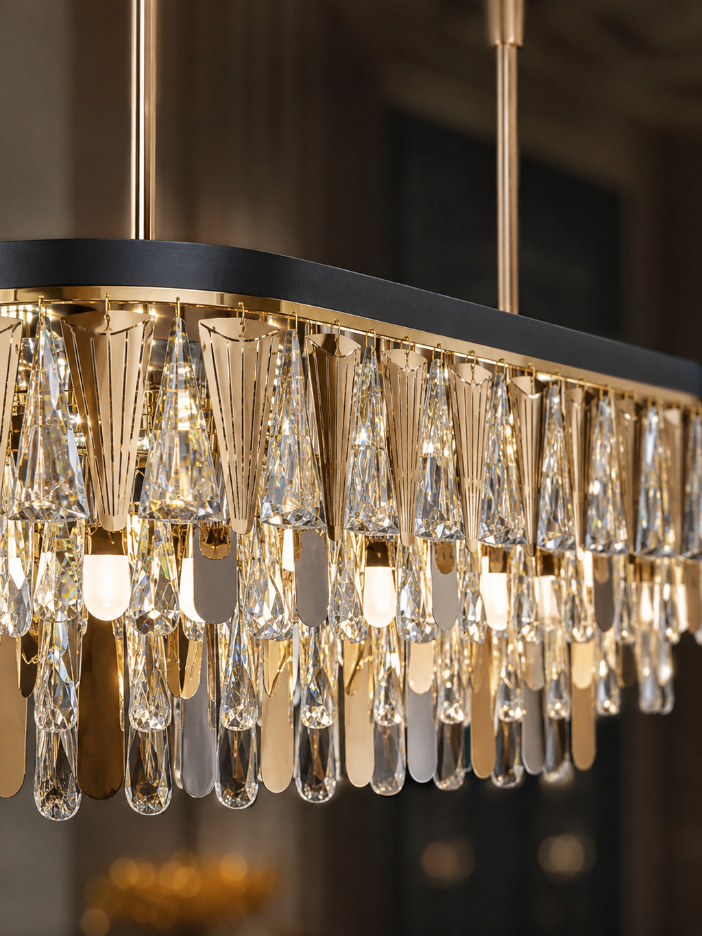 The Valorian Chandelier — Luxury Crystal Horizon Linear Chandelier