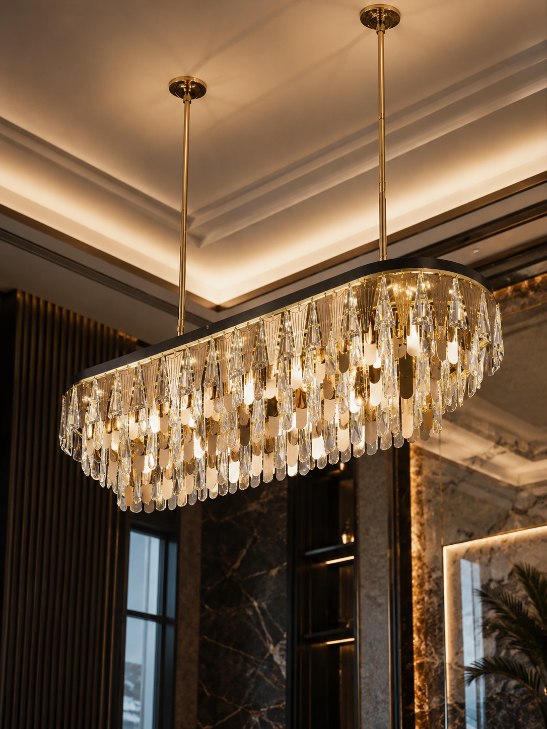 The Valorian Chandelier — Luxury Crystal Horizon Linear Chandelier