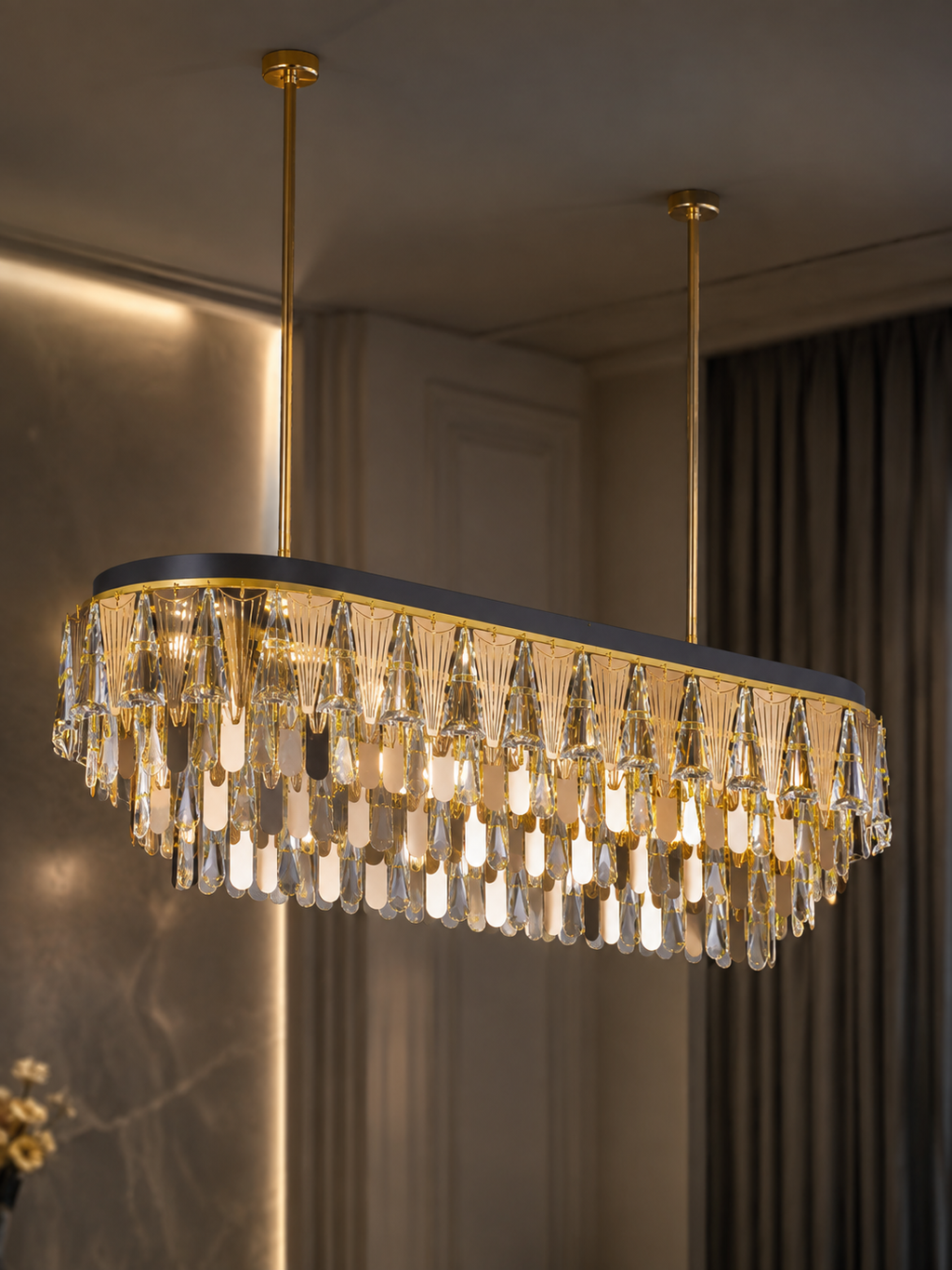 The Valorian Chandelier — Luxury Crystal Horizon Linear Chandelier