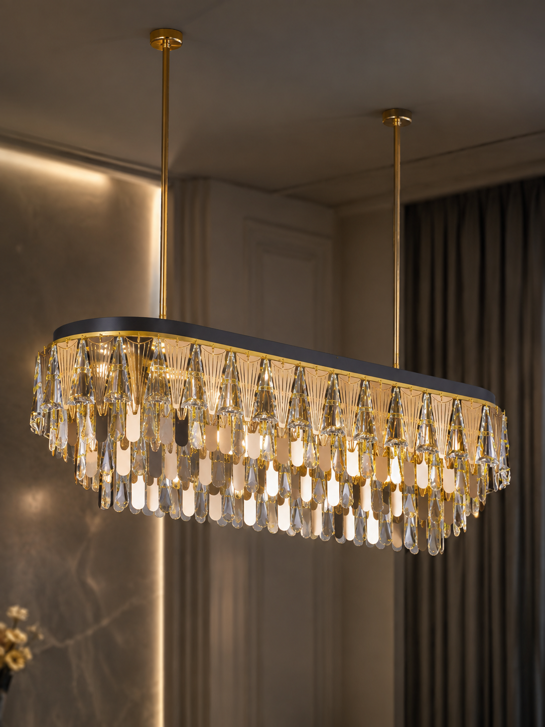 The Valorian Chandelier — Luxury Crystal Horizon Linear Chandelier