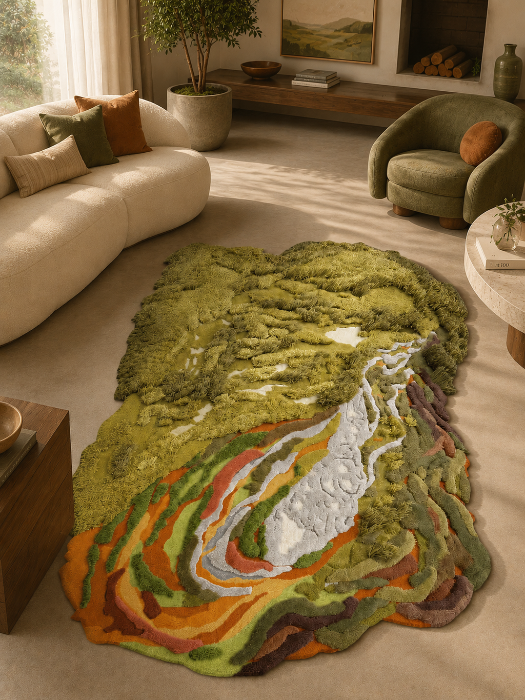 The Pinnacle Rug — Luxury Hand-Tufted Topographic Landscape Area Rug