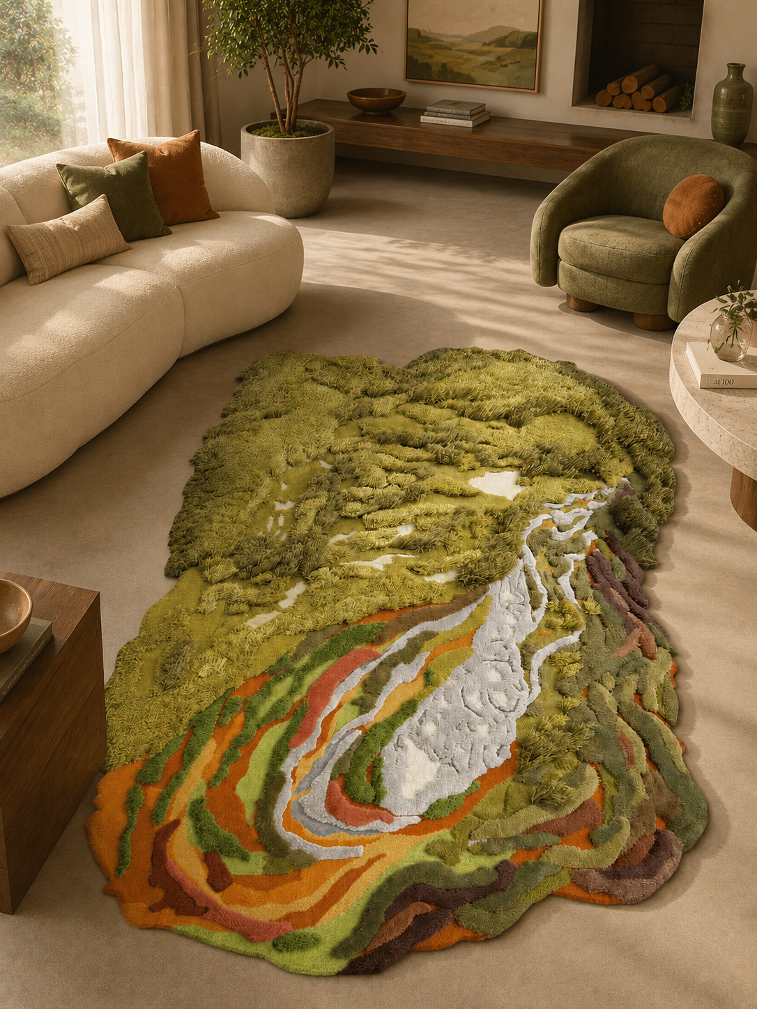 The Pinnacle Rug — Luxury Hand-Tufted Topographic Landscape Area Rug